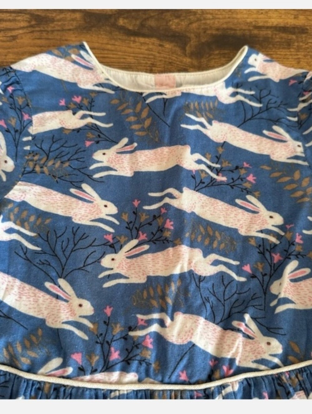 Mini Boden Blue Bunny Print Twirl Dress Size 2t 3t - Picture 2 of 5